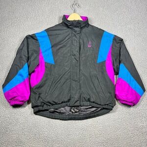 Vintage Frank Shorter Sports Gore-Tex Jacket Womens Medium Black Pink Blue 90s